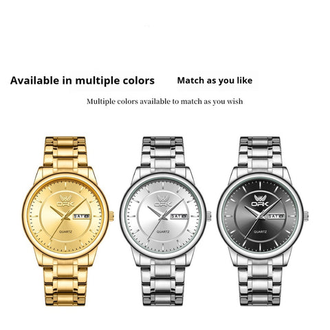 Fashionable Calendar Luminous Waterproof Quartz Watch