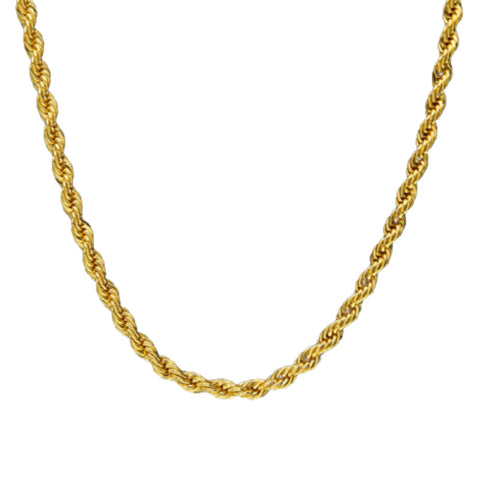 4mm Thick Cable Chain 18K Gold-plated Necklace