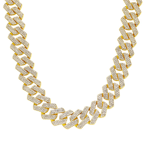 Hip-Hop Jewelry 20mm Diamond-Shaped Cuban-Link Necklace
