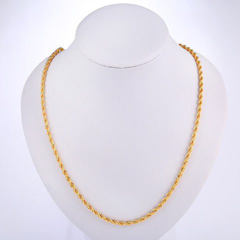 4mm Thick Cable Chain 18K Gold-plated Necklace