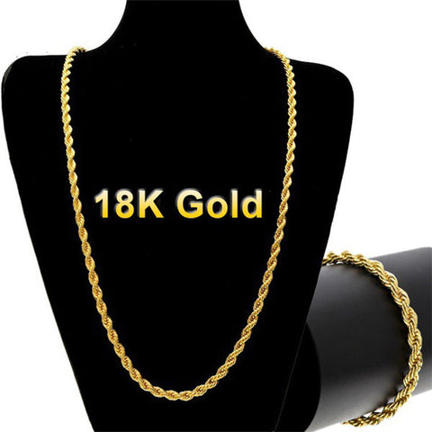 4mm Thick Cable Chain 18K Gold-plated Necklace