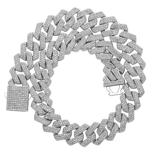 Hip-Hop Jewelry 20mm Diamond-Shaped Cuban-Link Necklace