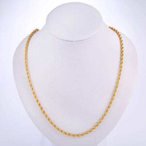 4mm Thick Cable Chain 18K Gold-plated Necklace