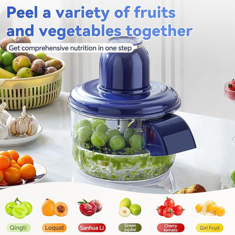 Electric Grape Peeling Machine – Automatic Small Fruit & Garlic Peeler (Blue)
