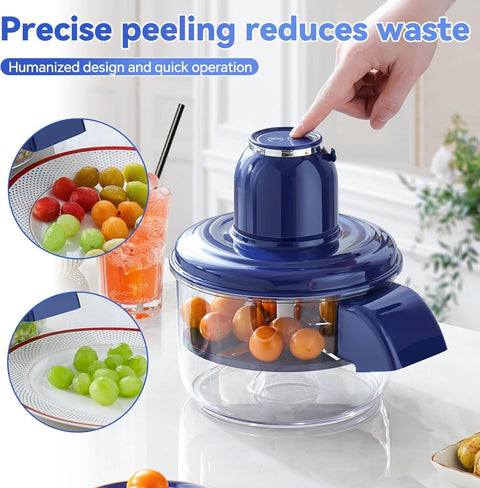Electric Grape Peeling Machine – Automatic Small Fruit & Garlic Peeler (Blue)